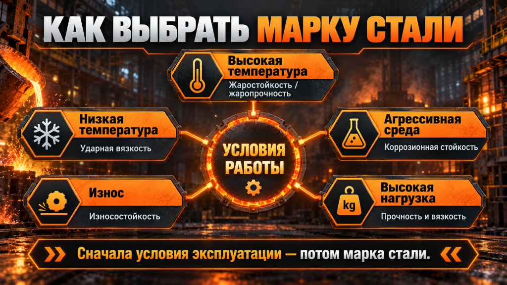 Как выбрать марку стали для отливки по условиям эксплуатации