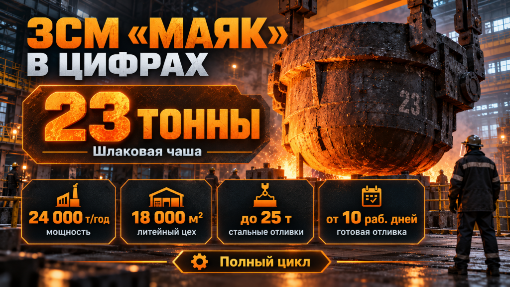 Шлаковая чаша 23 тонны и производство стальных отливок ЗСМ Маяк